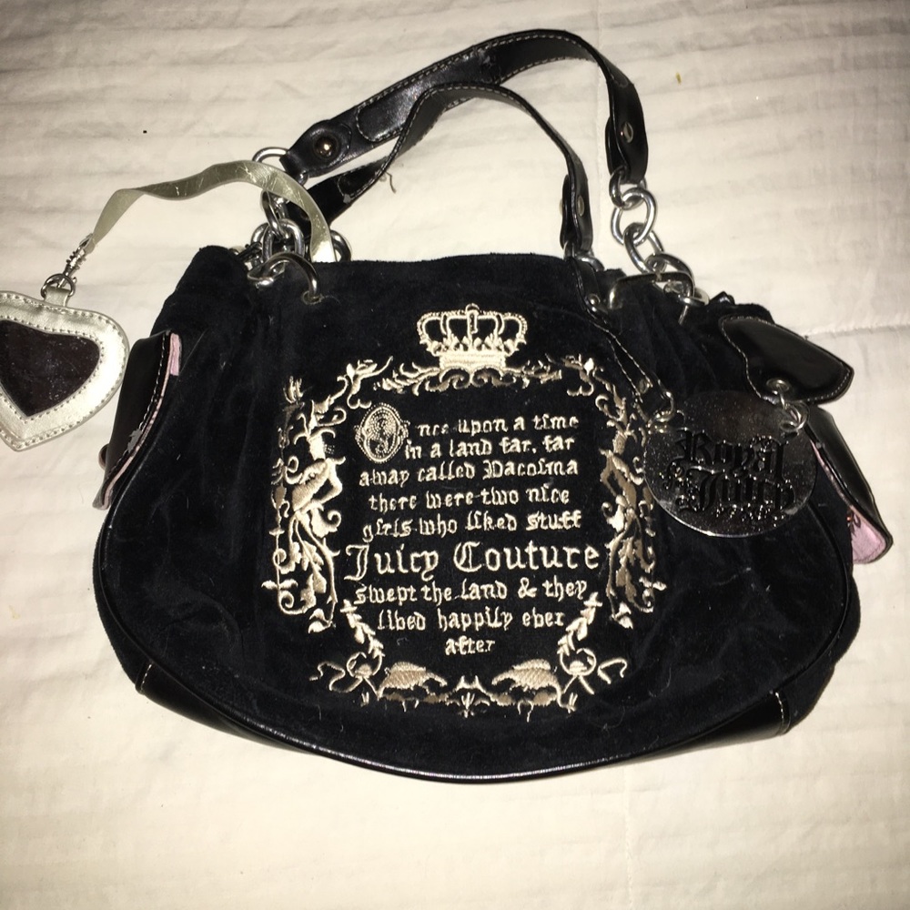 Juicy Couture “Once Upon A Time” Black Velour Bag